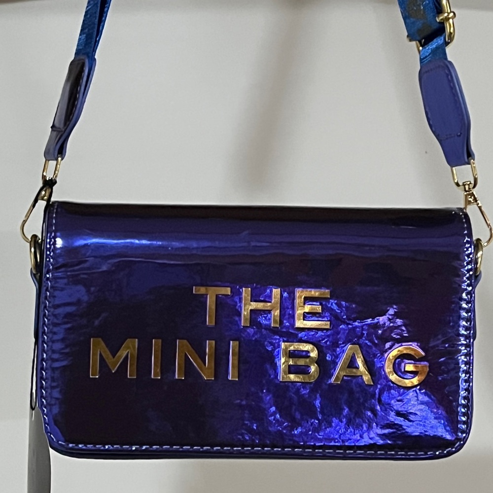 New Shiny Blue Patton like Mini Bag